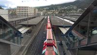 Fahrt mit dem Glacier Express-Bahnhof Brig