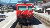 Fahrt mit dem Glacier-Express (Lok-Wechsel in Disentis)
