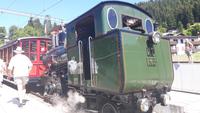 Fahrt mit der Rigi-Dampfbahn (Halt an der Station Rigi-Kaltbad)
