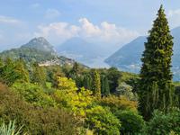 Im Parco San Grato, Botanischer Garten, mit Blick zurück zum San Salvatore