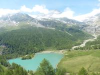 Imposantes Panorama-Berge und Seen