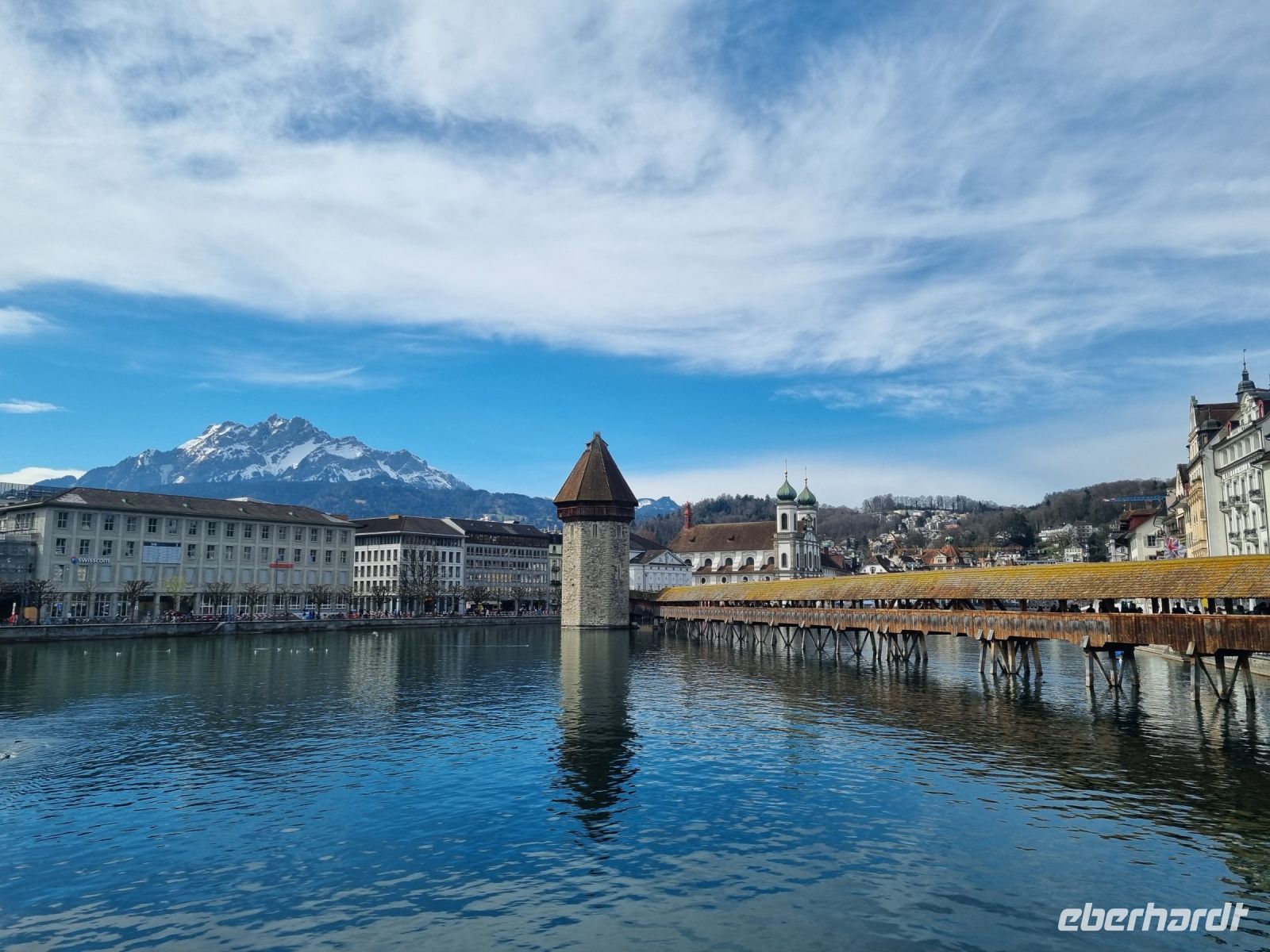 Luzern - Kapellbrücke mit Pilatus 