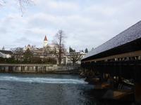 Thun - obere Schleuse und Stadtkirche