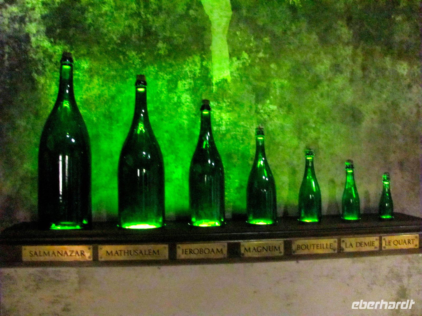  benennen die Größen- Champagnerflaschen