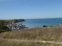 Blick auf die Landungsstrände bei Arromanches-les-Bains