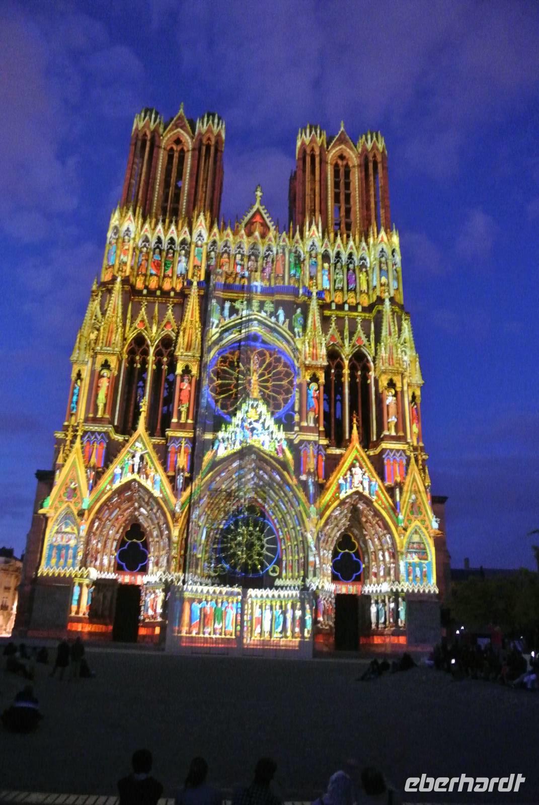 Kathedrale Notre Dame Reims mit Illumination