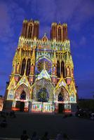 Kathedrale Notre Dame Reims mit Illumination