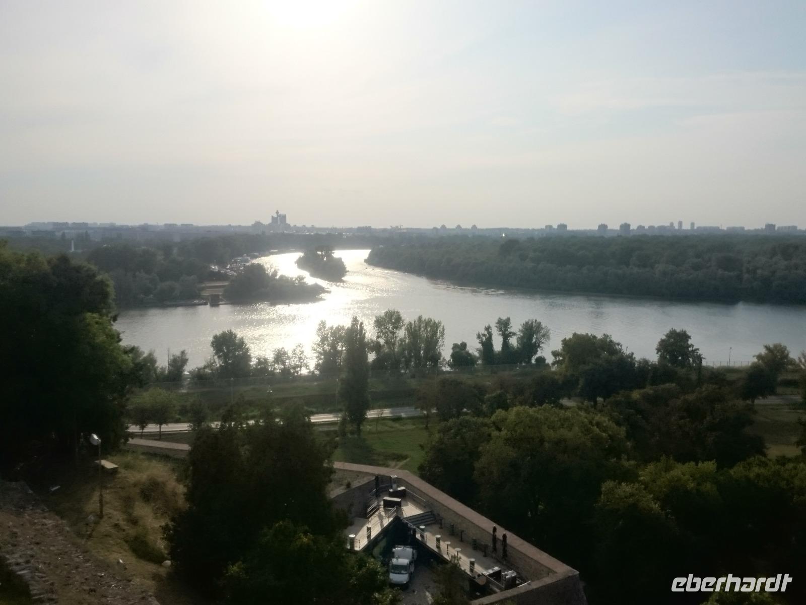 Beograd - Blick auf Save und Donau vom Kalemegdan