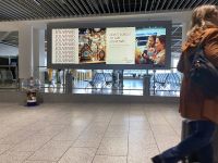 Warten im Flugplatz Frankfurt/Main