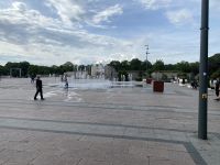 Kleine Erfrischung auf dem Platz