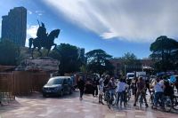 Tirana, Reiterdenkmal des Skanderbeg