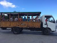 Abfahrt mit dem Lastwagen auf La Digue