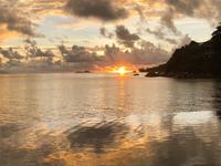 Sonnenuntergang am Hotel