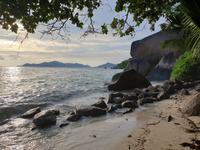 Sonnenuntergang in La Digue, Seychellen (2)
