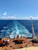 Blick achtern auf AIDAblu