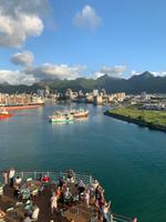 Toller Ausblick beim Auslaufen aus Port Louis