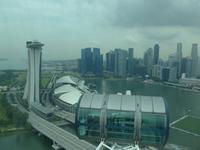 Blick auf die Skyline von Singapur vom Riesenrad aus
