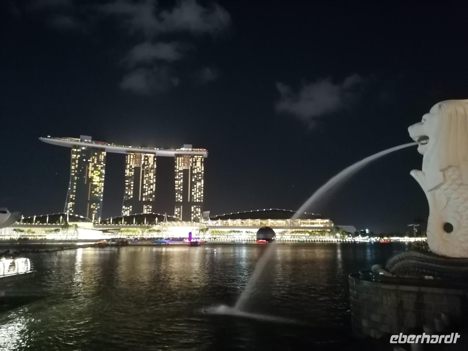 Lichtershow am Merlion