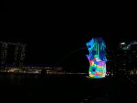 Lichtershow am Merlion