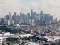 Blick auf Singapur von der Seilbahn 