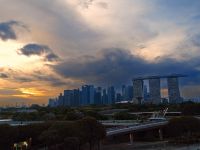 Blick auf Singapore Flyer von Marina Barrage 