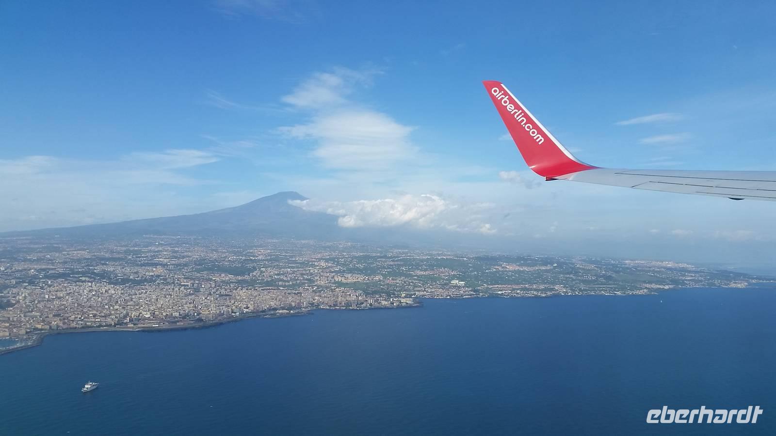 Blick zum Ätna nach Start von Catania