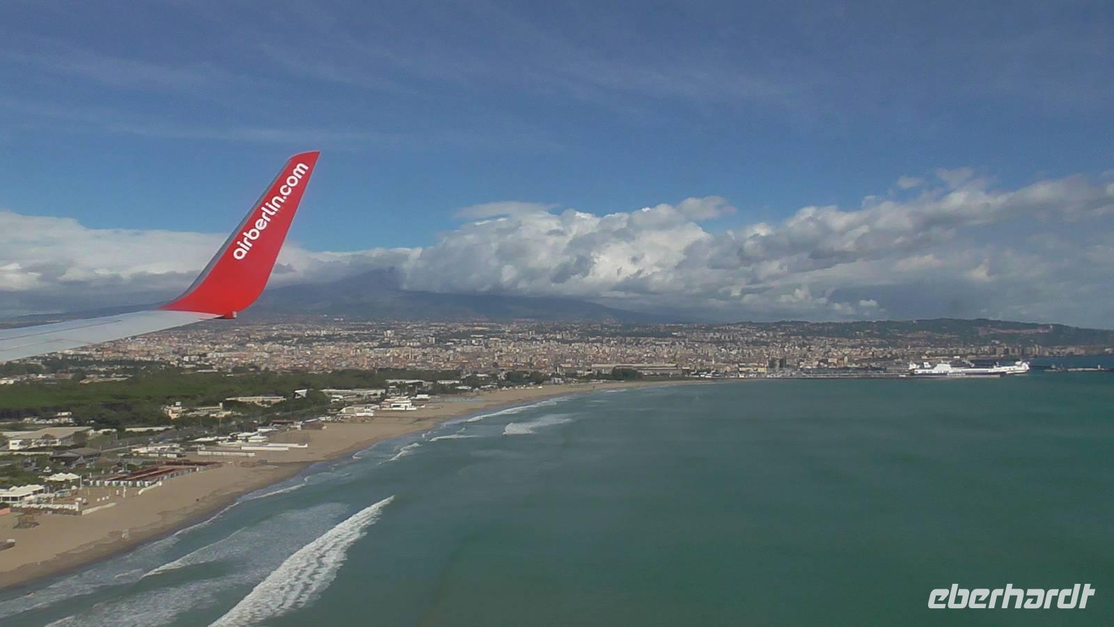 Landanflug auf Catania