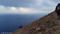 Aufstieg zum Gipfelgrat des Stromboli