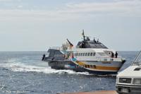Mit dem Tragflächenboot/Tragflügelboot von Stromboli nach Milazzo