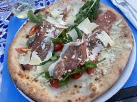 Pizza-Abendessen auf Stromboli