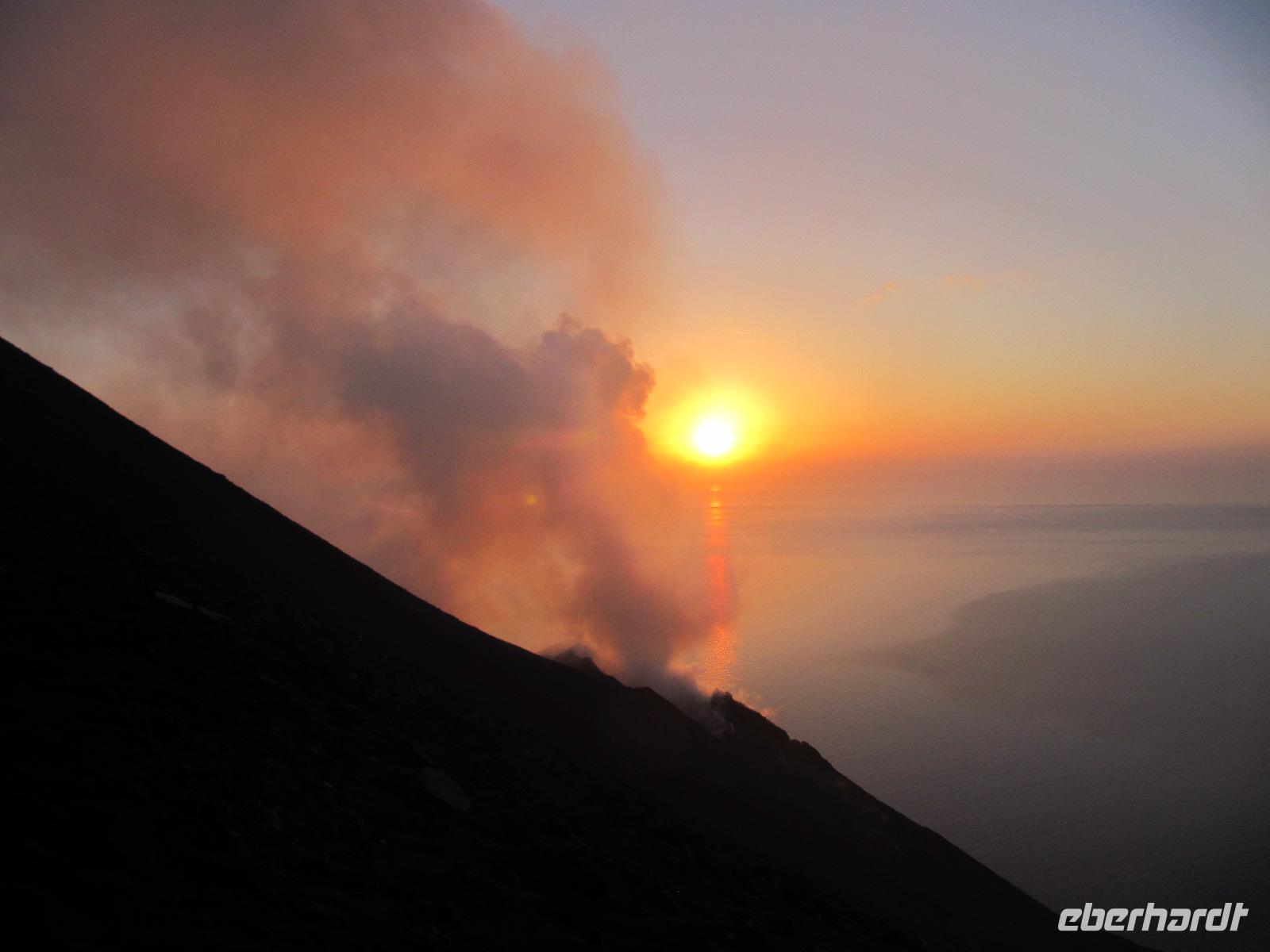 Sonnenuntergang am Vulkan.