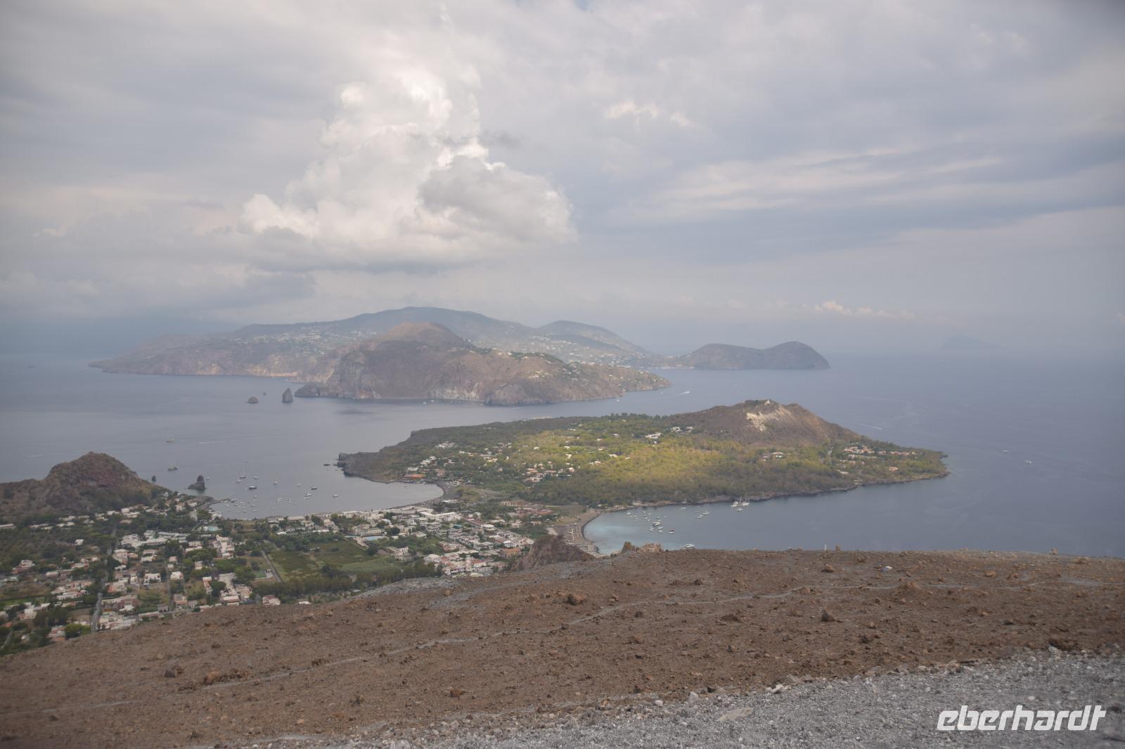 Blick von Vulcano auf Lipari