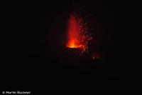 Eruption am Gipfelgrat des Stromboli