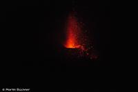 Eruption am Gipfelgrat des Stromboli