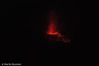 Eruption am Gipfelgrat des Stromboli