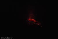 Eruption am Gipfelgrat des Stromboli