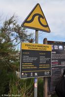 Tsunami-Warnschild auf Stromboli