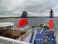 Blick vom Deck über den Schärengarten von Göteborg