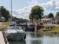 Schleusensystem des Götakanals bei der Ortschaft Berg