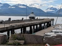 an der Fjordfähre in Richtung Tromsø