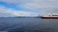 Hurtigruten - Postschiff - M/S Nordlys vor Munkholmen im Trondheimfjord
