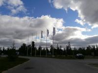am Hotel in Luosto in Lappland