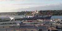 Kriegsschiff im Hafen Stockholm