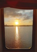 Sonnenuntergang auf dem Schiff