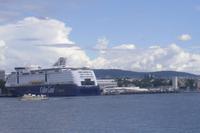 Blick von der Insel Bygdøy auf die Fähre der Color Line Oslo-Kiel