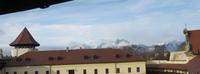 Kezmarok - Blick vom Wehrgang des Schlosses zu den Gipfeln der Tatra