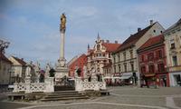 Die Pestsäule auf dem Glavni Trg Platz in Maribor