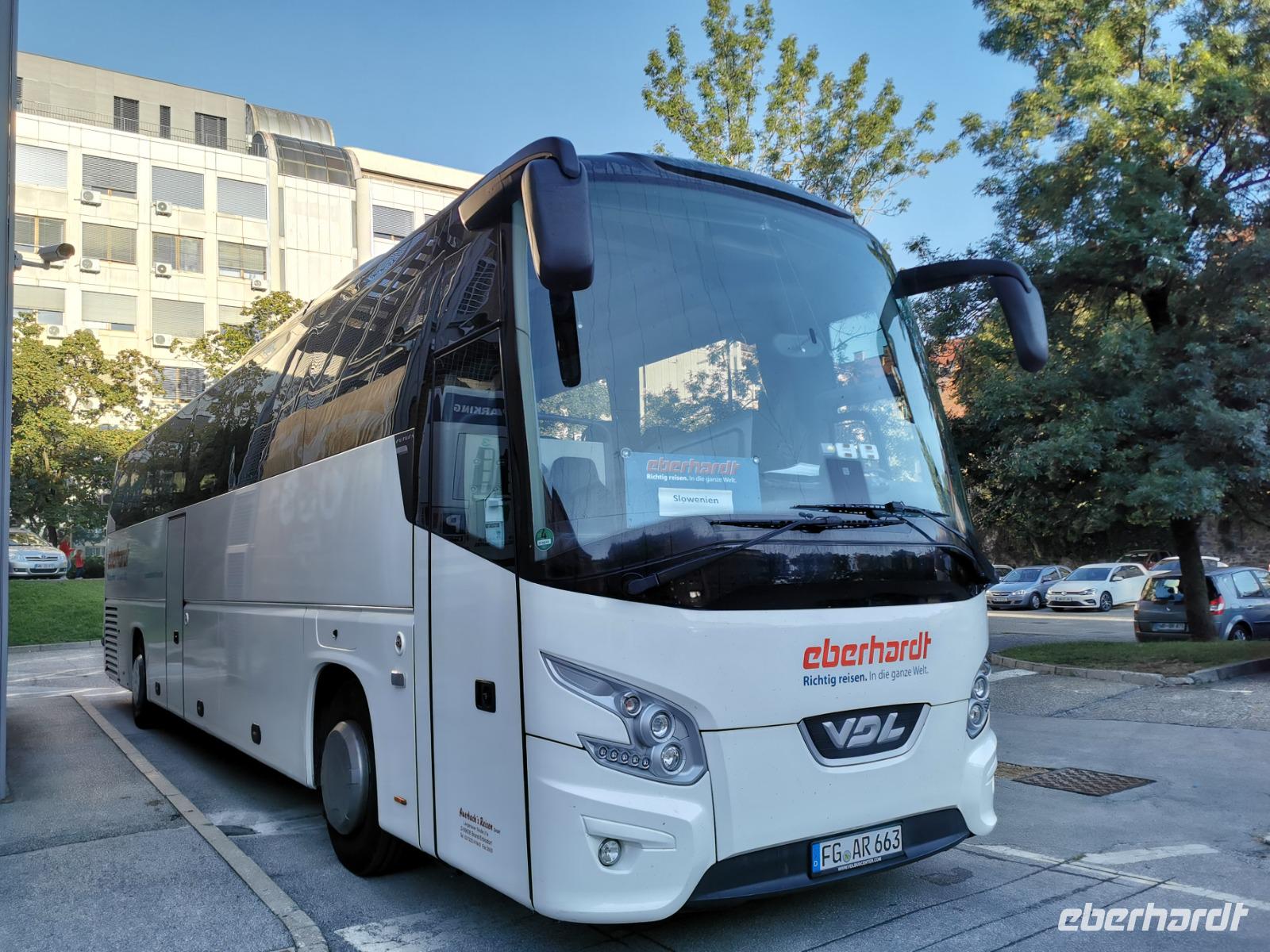 Unser gemütlicher Reisebus bringt uns zügig nach Slowenien