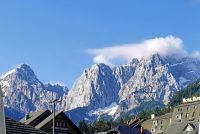 Blick auf die Berge von Kranjska Gora
