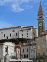 Giuseppe Tartini unten, st.Michael auf dem Turmdach und Julia in dem venezianischem Haus